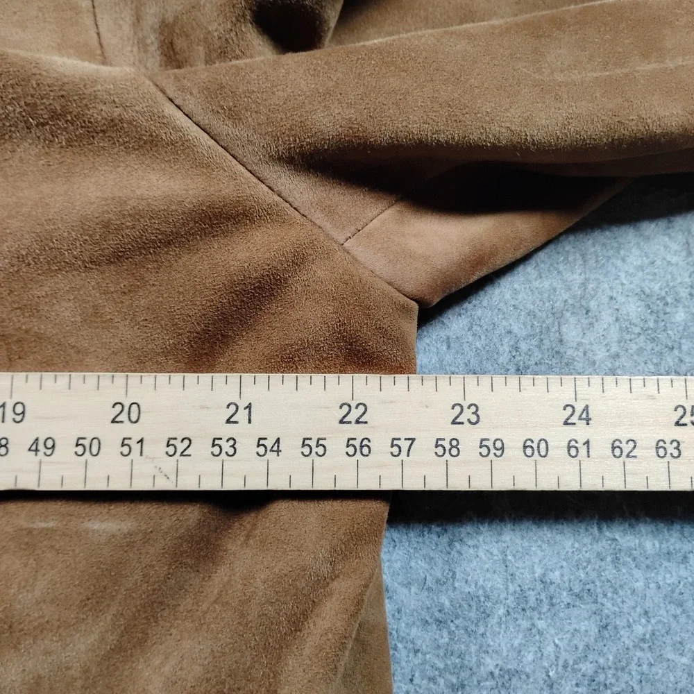 Vintage Banana Republic Men's Tan Genuine Suede Leather Cafe Racer Moto Jacket M